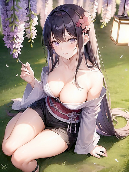 Hinata Enjoying Intimate Moments Under Blooming Cherry Blossom Trees