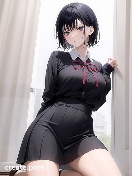 Black-Haired in Skirt Delves into Steamy Hentai Action