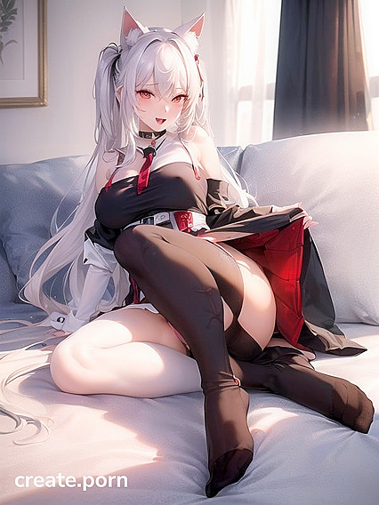 White-Haired in Uniform Reaches Intense Hentai Orgasms