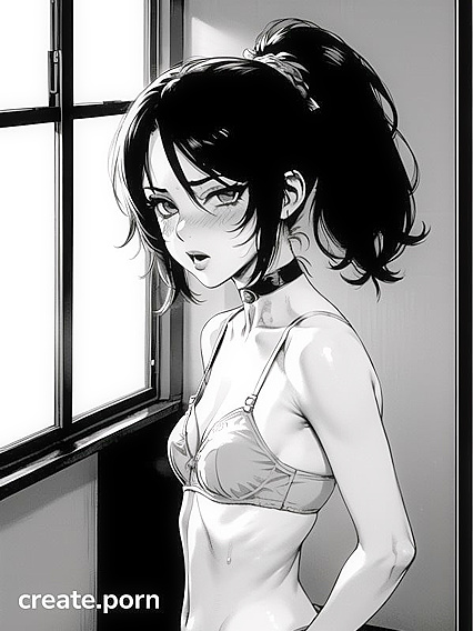 Skinny Girl 18+ with Medium Breasts Seduces in Lacy Bra for Naughty Hentai Fun