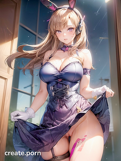 Massive-Assed Beauty with Purple Eyes Seduces in Tight Corset Hentai