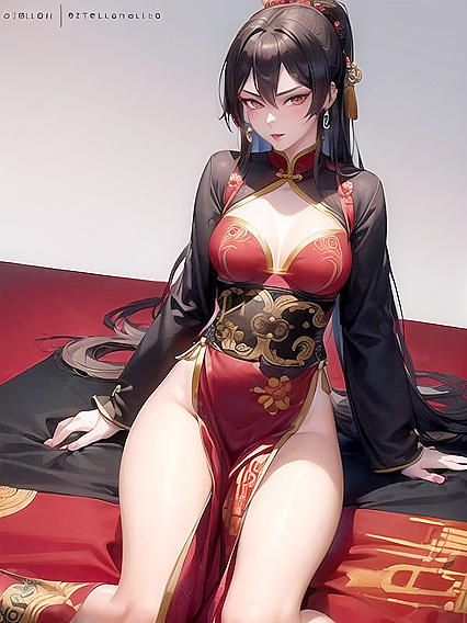 Mistress in Regal Chinese Attire Dominates in Seductive Femdom hentai Scenes