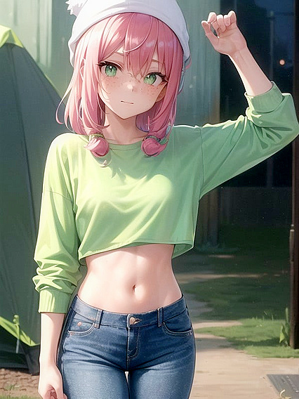 Glowing-Eyed Pink-Haired Cutie with Tiny 18+ Ass in Seductive Hentai Action