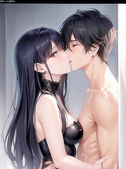 Brother and Sister Share Intimate Kiss Under Moonlit Skies in Hentai Bliss