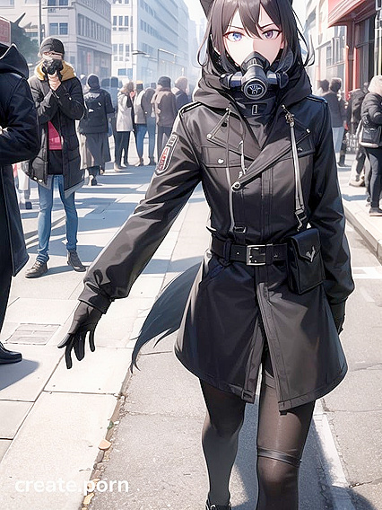 Hooded Coat Waif shot Anime Beauty Takes On The Attack Black Big Bad Wolf Hentai