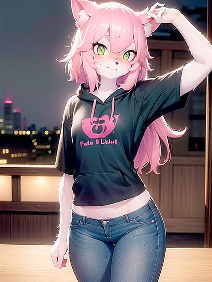 Embarrassed Girl 18+ in Pastel-Colored Jeans Enjoys Blushing Hentai Pleasure