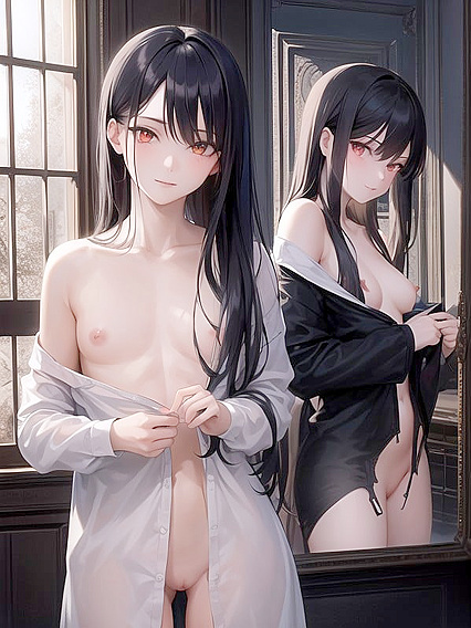 Vampire with Glowing Eyes Smirks Seductively in Steamy Hentai Action