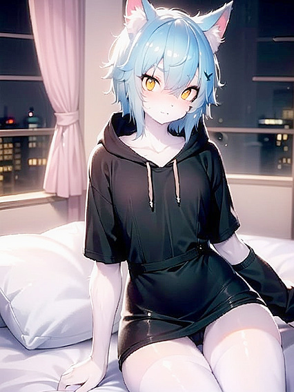 Furry Girl 18+ with Pink Hair Teased in Tight Yoga Pants Hentai Pleasure