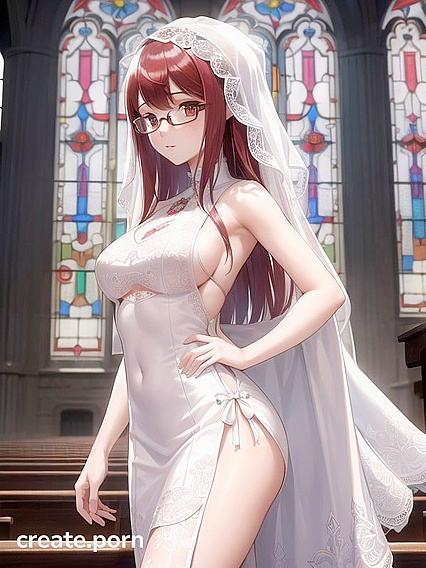 Sumire Yoshizawa in Wedding Dress Takes Pleasure at the Church in Hentai AI
