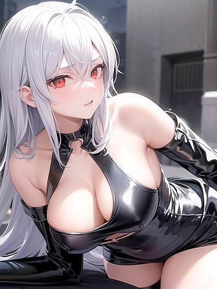 Waist-Shot Latex Seduction: Facesitting Fetish in Anime Hentai
