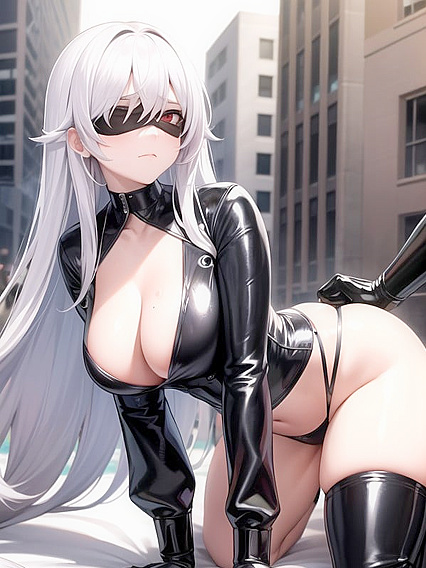 Yorha No. 2 Type B Gets Slicked in Steamy Waist-Shot Hentai Action