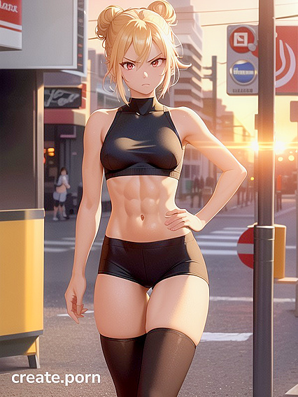 Blonde With Perfect Medium Breasts Poses Seductively in Busty Hentai AI Image
