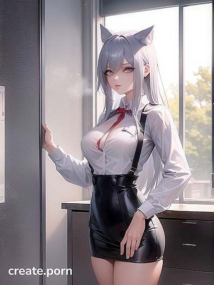 Naked Man Wields Chainsaw in Powerful Office Image Hentai Hentai AI Image
