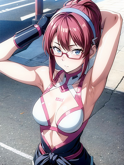 Arms-Up Waist Shots - Captivating Screencaps from Horny Hentai AI Image