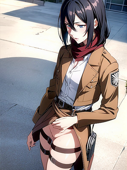 Mikasa Ackerman Gets Wild in Horny Screencap Hentai AI Image