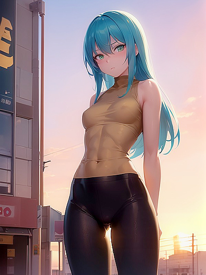 Sunset hentai features medium breasts and ass for steamy adult fun