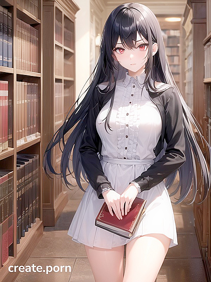 Mysterious Black-Haired Witch with Red Eyes Casting Spells in Hot Hentai AI Image