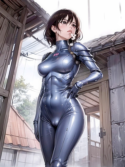 Robot Armor Blowjob in the Rain for Intense Hentai Pleasure