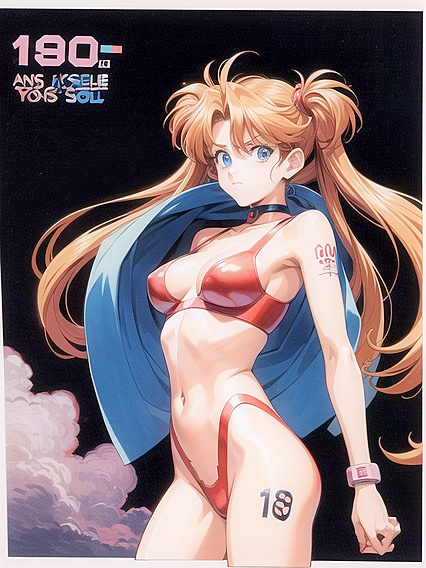 Asuka Gets Wild in Retro 90s Style Hentai AI Image