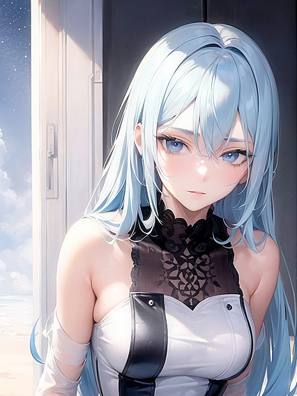 Slim Tall Guy with Light Blue Hair Enjoying Intense Hentai Pleasure