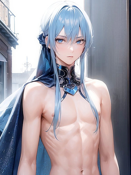 Tall Skinny Guy with Light Blue Hair Takes On Exciting Hentai Adventures