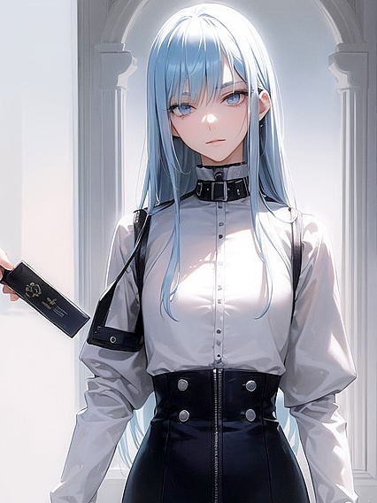 Tall Skinny Guy with Light Blue Hair in Wild Hentai AI Image