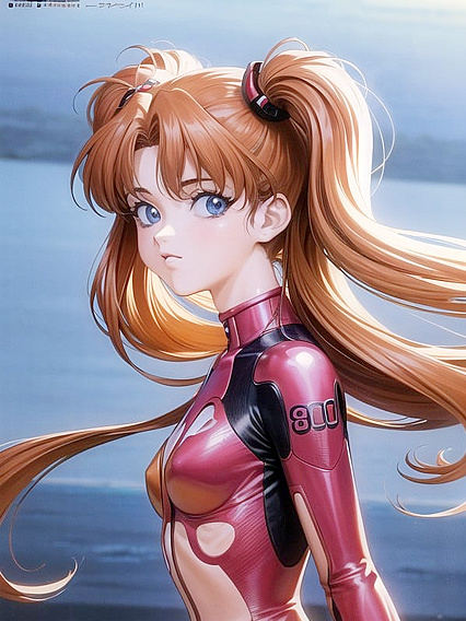 Asuka from Evangelion Gets Wild in Retro 90s Style Hentai AI Image
