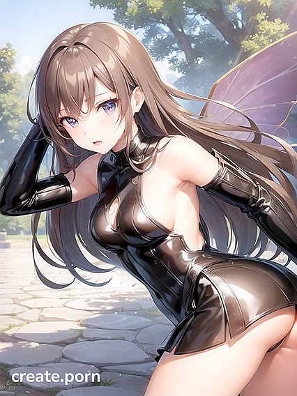 Fairy With Modest Breasts and Round Ass in Brown LeatherArmor Hentai Adventures