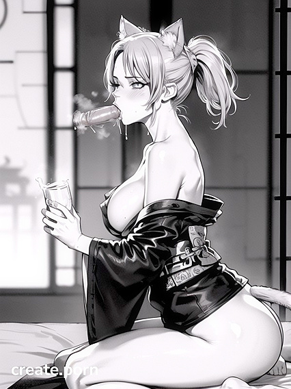 Big-Assed Bombshell Takes Center Stage in Seductive Bedside Hentai AI Image