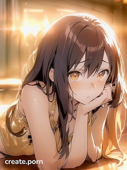 Brunette Ahegao Bliss - Cum Drenched Tongue in Seductive Hentai AI Image