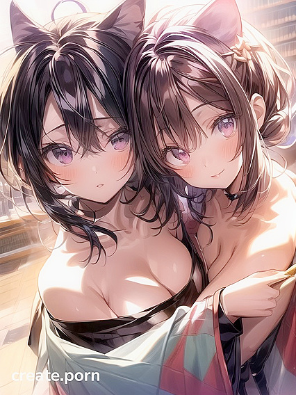 Naked and Unbuttoned, She Stares Intensely at You in This Seductive Hentai AI Image