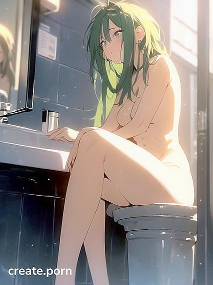 Waist-Shot Pleasure with Long-Length and Light Brown Beauty in Hentai AI Image
