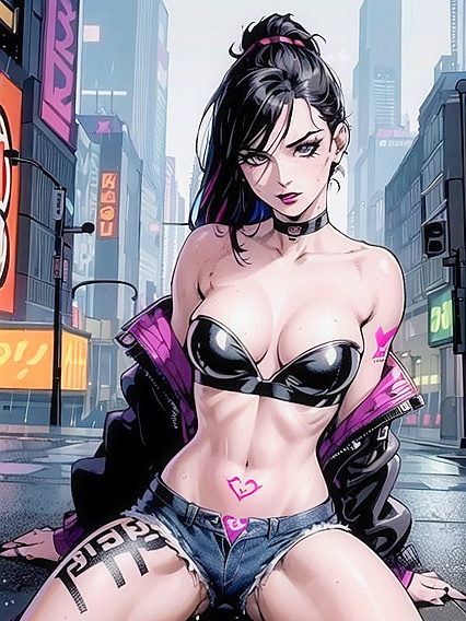 Small Breasts in Form-Fitting Clothes Heat upComic Hentai AI Image