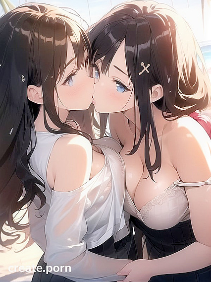 Warm Anime Moments - Girl 18+s Kissing Intensely in Passionate Hentai AI Image