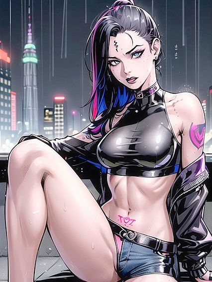 Tattooed Goddess with a Massive Ass in Steamy Comic Hentai AI Image