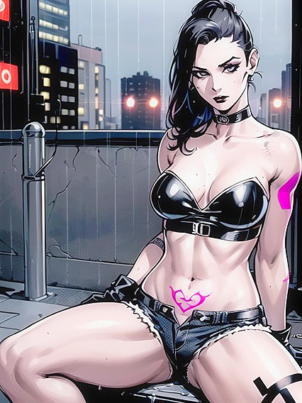 Skinny Girl 18+ Gets Sweaty and Unbuttoned in Busty Hentai AI Image