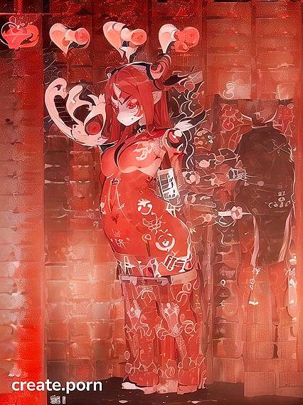 Line-Tattooed Beauty with Flawless Legs in Steamy Hentai AI Image