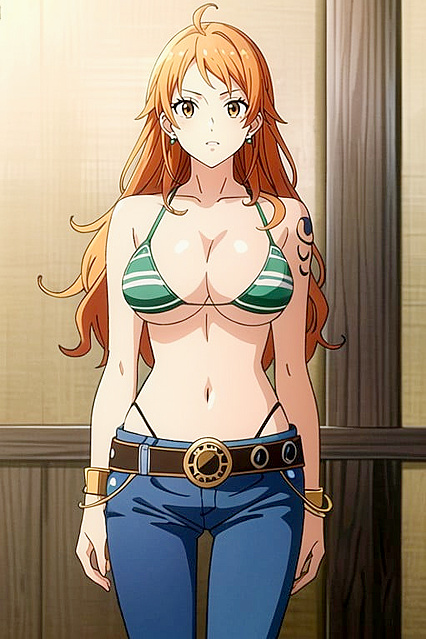 Asuka Reveals Her Lustrous Body in Seductive Open-Clothes Hentai AI Image