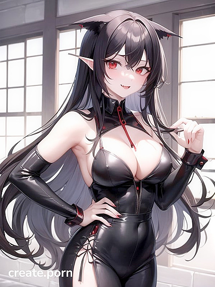 Vampire Lord Transforms into Seductive Maid with Red Eyes and Curvy Assets