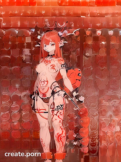 Beautiful Body with Special Tattoos Wrapped in Complex Erotic Hentai AI Image