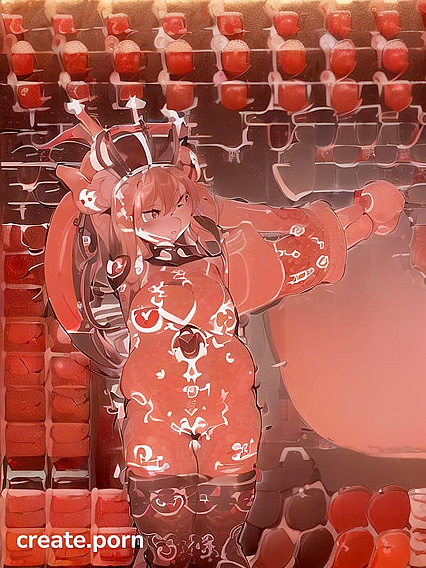 Exploring Her Own Vagina with Seductive Tattoos in Full Body Hentai AI Image