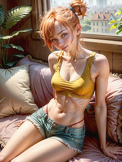 Skinny Girl 18+ Gets Happy in Seductive Sitting Position Hentai Fun