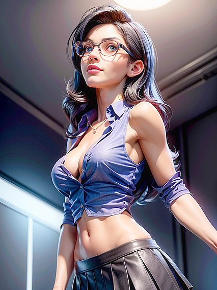 Glasses-Wearing Office Lady Seduced in 3D Hentai Fantasy