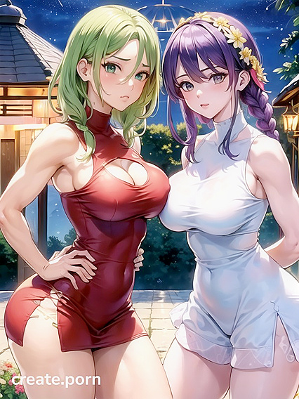 Massive Breasts and Muscular Body in Front View Hentai AI Image