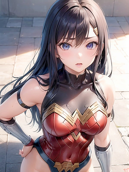 Wonder Woman Bound in Seductive Hentai AI Image