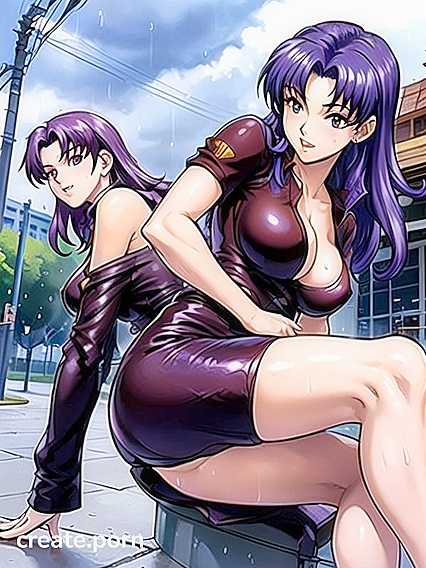 Raining Desire - Busty Babe Takes It From Behind in Steaming Hentai AI Image