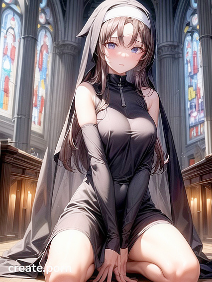 Kneeling in the Pale Moonlight - A Seductive Nighttime Hentai Fantasy