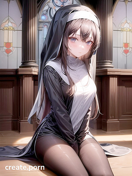 Embarrassed Nun Seduces in the Dead of Night HentaiFantasy
