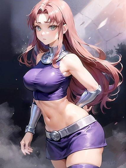 Starfire from Justice League Seduces in Comic Panel Speech Bubble Hentai Delight