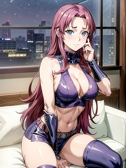 Unbuttoned Bliss - Navel and Cleavage Temptation in Seductive Hentai AI Image